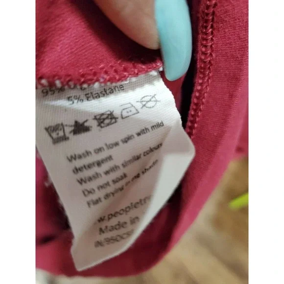 People Tree Women's Red Polyester V-Neck Long Sleeve Knee Length Dress Size 10 - Picture 11 of 12